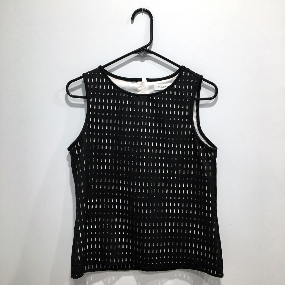 CALVIN KLEIN dress tank top blouse neoprene scuba